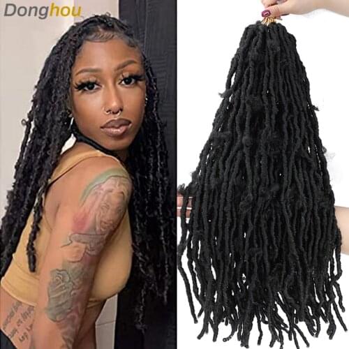 Butterfly locs Crochet Hair 18 Pouces Distressed Locs Crochet Hair 9 Packs Soft Butterfly Crochet Hair Pre Looped Synthetic Hair