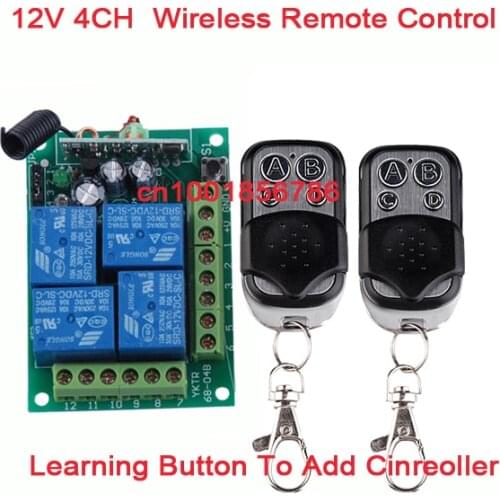 12V 4CH 1 Receiver & 2Transmitter Wireless remote control switch Working way is adjustable 200M for garage door / window /lamp