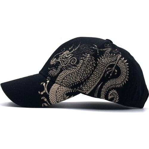 Hot Spring summer Chinese Style Dragon Design Pattern Baseball Cap 100% Cotton Outdoor Caps Gorras Para Hombre Mens Trucker Cap