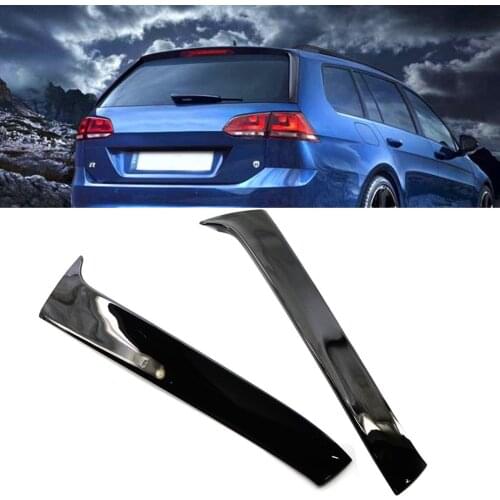 1 Pair ABS Plastic Rear Window Side Spoiler Gloss Black for VW GOLF 7 R Variant Wagen 2014-2017 Left + Right Replacement Parts