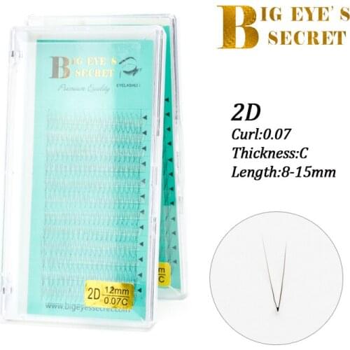 Big eyes secret 2D Premade Fans Volume lashes for volume eyelash extension Korean silk make up lash extension