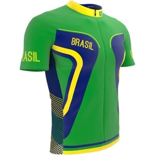 Brazil 2020 Mens classic cycling team Green short sleeved bike Road Mountain Race Clothing Maillot outdoor bike clothing