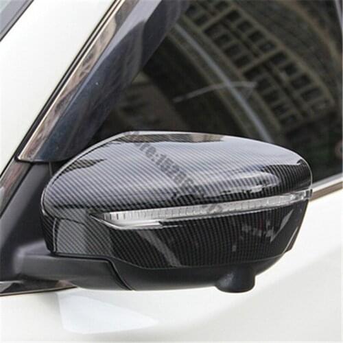 For Nissan JUKE 2015~2019 ABS Carbon fiber pattern Side Door Rearview Mirror Cover Trims Car Styling