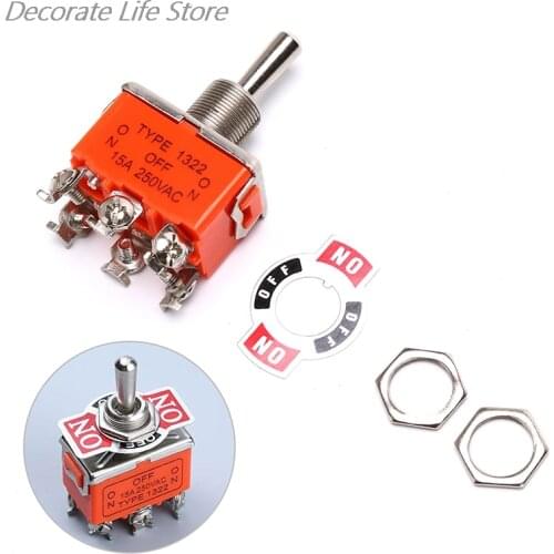 Momentary Toggle Switch (ON) OFF (ON) Spring Return 6 Pin Latching Switch