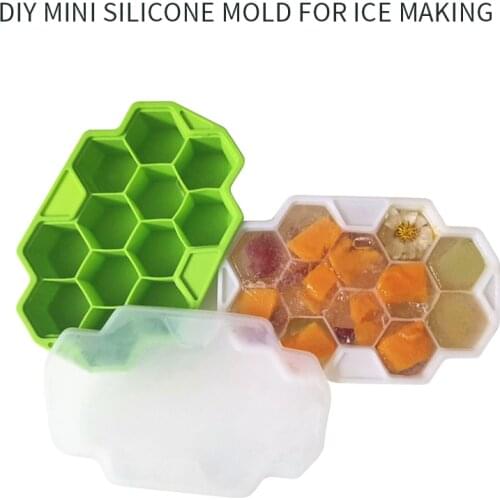 Ice Cube Tray Honeycomb Ice Cube Mold Food Grade Flexible Silicone Ice Molds for Whiskey Cocktail Home Kitchen Bar Accessories