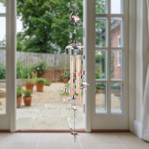 Flamingo Wind Chimes 35in Deep Tone Memorial Wind Bell Window Yard Decor