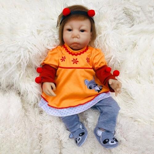 18 inch Boneca Reborn Soft Cotton Body Silicone Vinyl Dolls Reborn Baby Doll Newborn Lifelike Bebe Reborn Doll Birthday Gift