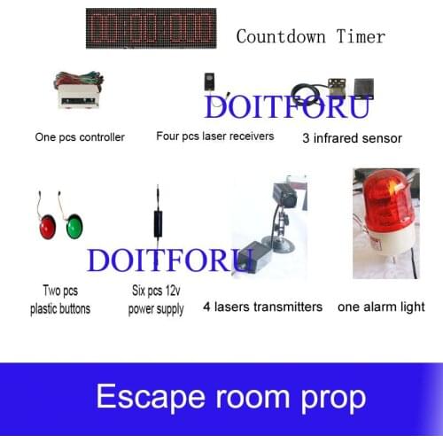 Laser array props countdown timer version adventure pass through green laser maze within countdown timer for escape room props