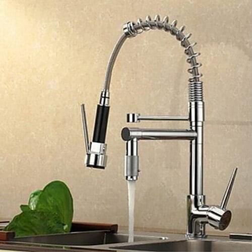Best Quality Wholesale And Retail Solid Brass Water Power Kitchen Faucet Swivel Spout Pull Out Vessel Sink Mixer Tap