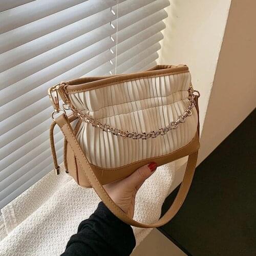 Small Fashion PU Leather Crossbody Bag for Women 2021 Summer Luxury Baguette Shoulder Purses and Handbags Designer