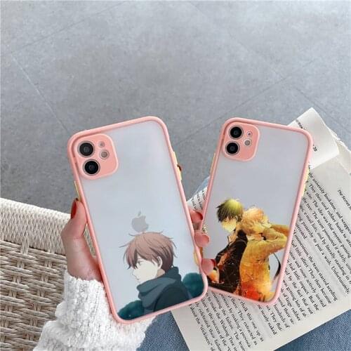 Given Anime Phone Case For iPhone 12 11 Mini Pro XR XS Max 7 8 Plus X Matte transparent Pink Back Cover