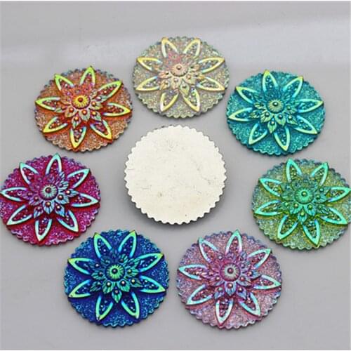 Micui 20pcs 30mm AB Clear Round Rhinestone Resin Rhinestones Flatback Stone For Clothes Dress Crafts Garment decoration ZZ528