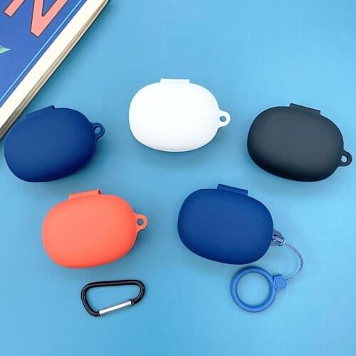 Cute Silicone Earphone Protective Case For Realme Buds Q Portable Bluetooth Headset Protection Case With Finger strap