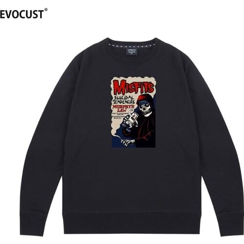 Misfits Skulls punk hip hop Sweatshirts Hoodies men women unisex Combed Cotton