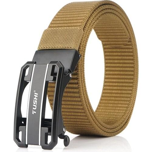 Fashion outdoor automatic buckle canvas belt male student youth leisure extended nylon braided belt jeans belt