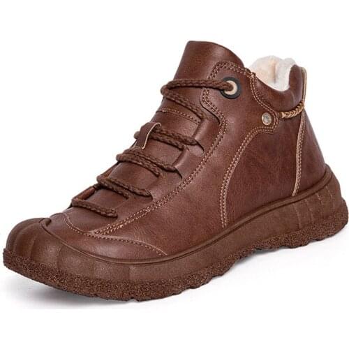 Mens cotton shoes winter warmth and velvet thickened cold-proof mens shoes waterproof construction site labor insurance sports