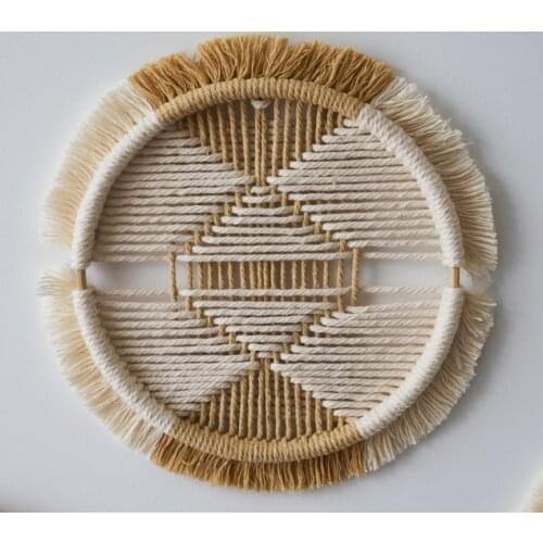 A Set Boho Decor Macrame Wall Hanging Cotton Woven Creative Round Tapestry Mandala Combination Wall Tapestry home decor
