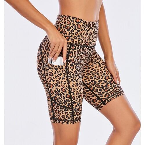 New Printed Sports Yoga Shorts Female High Waist Tummy Snake Leopard Camouflage Print Sports Pants Fitness Shorts