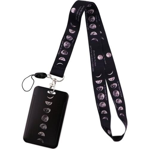 PF571 Dongmanli Lunar eclipse Moon Lanyard For Keychain ID Card Pass Gym Mobile Phone USB Badge Holder Key Ring Neck Straps