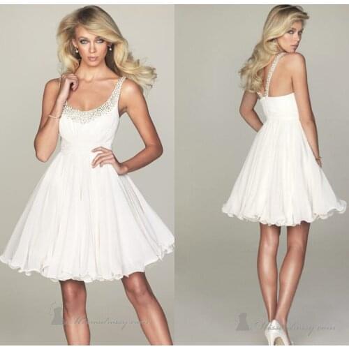 Stunning hot sale 2016 New white Sweetheart A-line Knee length Prom dresses gowns ball gown bridal gowns formal evening dresses