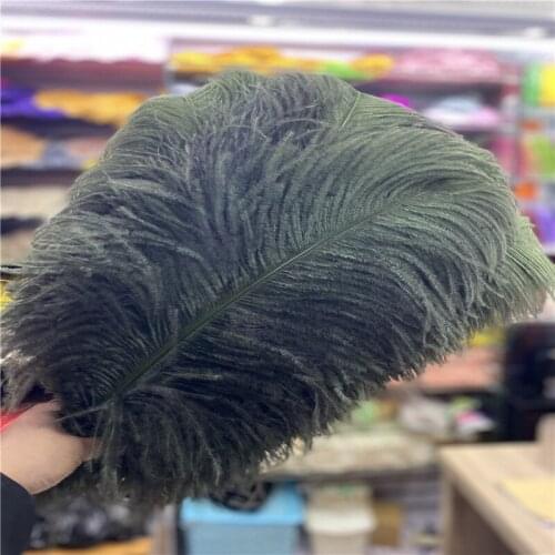 100pcs/lot Fluffy Dark Green Ostrich Feather 22-24inches/60-65cm Dancers Carnival Accessories Home Diy Party DIY Plumas