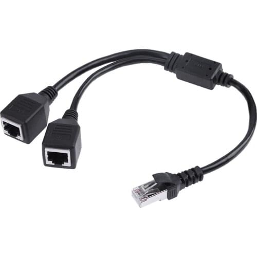 1 to 2 Socket LAN Ethernet Network RJ45 Plug Splitter Extender Adapter Connector Cable Extension Cables for Switch ADSL Router