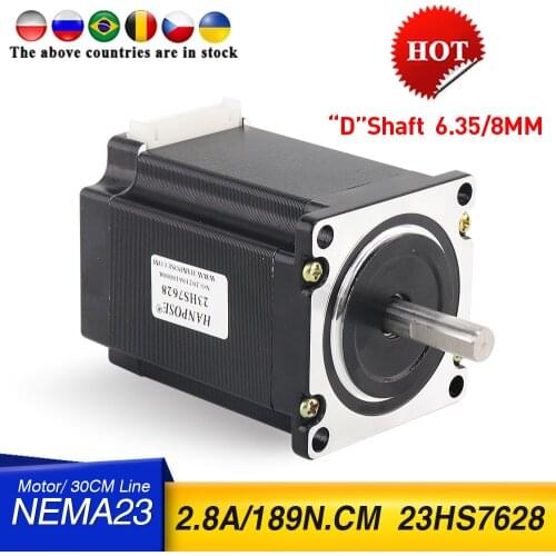 Free Shipping 2phase 4-Leads 189N.CM 76mm CNC Nema23 Stepper Motor 3D Printer 23HS7628 for 3D Printed Parts Medical Industrial