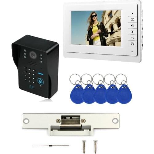 SmartYIBA 7 Inch Video Intercom IR Night Vision RFID Access Door Camera LED Monitor Doorbell Intercom Security Door Phone kits