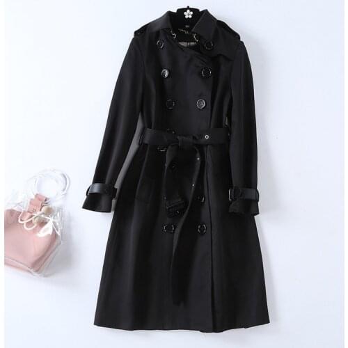 Women Trench Coat 2020 New Spring Fashion Double Breasted Slim Overcoat Female Long SLeeve Windbreaker manteau femme L2614
