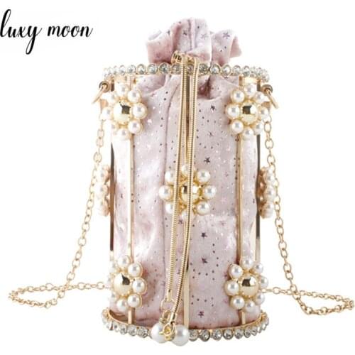 Hollow Out Evening Clutch Bag Mini Ladies Handbag Luxury Pearl Diamond Beaded Wedding Bridal Clutch Purse Bag for Party ZD1828