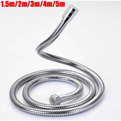 5m High Quality Stainless Steel Shower Hose High Flexible Soft Shower Pipe Silver Color Common Shower Head Hose Water Pipe