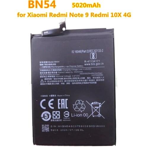 High quality 5020mAh BN53 BN54 BN55 Replacement Battery For Xiaomi Redmi note 9 Pro 9S Phone
