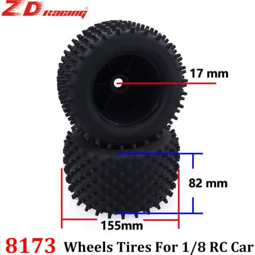 ZD 2PCS 4PCS Wheels Set Monster Truck Tires Wheels Rims 17mm Hubs Tyre Wheel Rubber Buggy Off-Road for 1/8 RC Car Redcat Traxxas