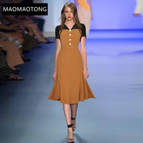 Womens Clothing New 2021 Fashion Designer Summer Dress Women V-neck Patchwork High waist Beading Elegant Mermaid Midi Dress