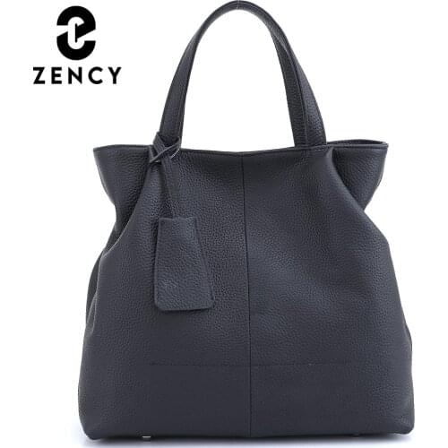 Zency Fashion Elagant Ladies Shoulder Bag Soft Genuine Leather Handbag Large Capacity Women Tote Crossbody Bag High Quality