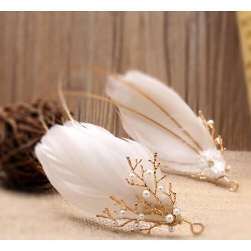 White headbands crowns and tiaras wedding dress accessories women headdress branches hair ornaments