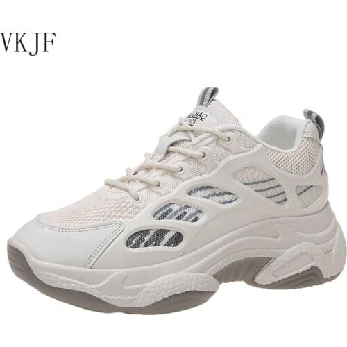 2021 New Women Sneakers Fashion Mesh Chunky Sneakers Casual Shoes Spring and Autumn Comfortable White Dad Flats Platform Shoes