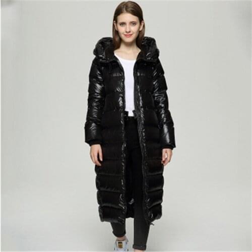 2020 New Winter Down Jacket Women Hooded Waterproof Shiny Duck Down Coat Long Parka With Big Size Female Feather Snow Outwear