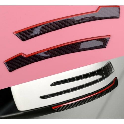 1 Pair Real Carbon Fiber Door Mirror Bottom Strips Edge Trim Anti-Collision Guard Car Fit For Benz W176 W246 W204 W212 X156 GLE