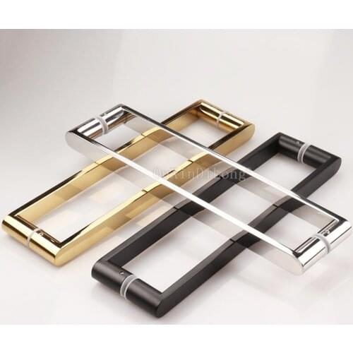 1PCS Gold/Dumb Black C:C 400/440/500mm Stainless Steel Frameless Shower Glass Door Handles Glass Door Push / Pull Handles GF137