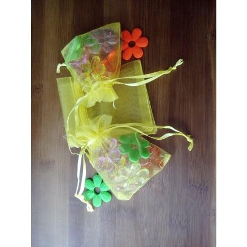 1000pcs yellow organza gift bags 10x15cm party bags for women event wed Drawstring bag Jewelry Display Bag Pouch diy accessories