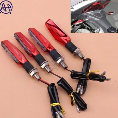 Universal For Suzuki Honda 2pairs Mototcycle Racing Style Blinker 10mm Amber Light 12V 12LED Turn Signal Lights Lamp Indicators