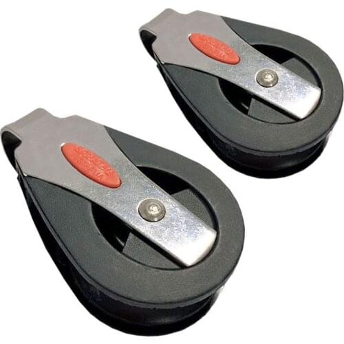 2pcs 316 Stainless Steel 41mm Heavy Duty Fixed Eye Pulley Block with Nylon Guide Rope Wheel