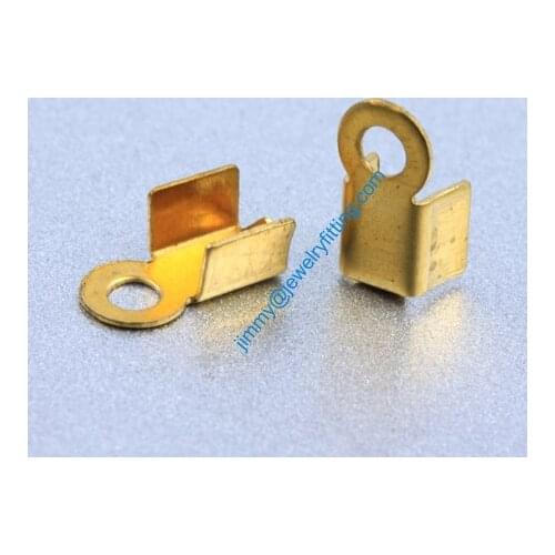 2013 jewelry findings Base metal foldover crimps for cord Chain end caps chain welding die struck shipping free