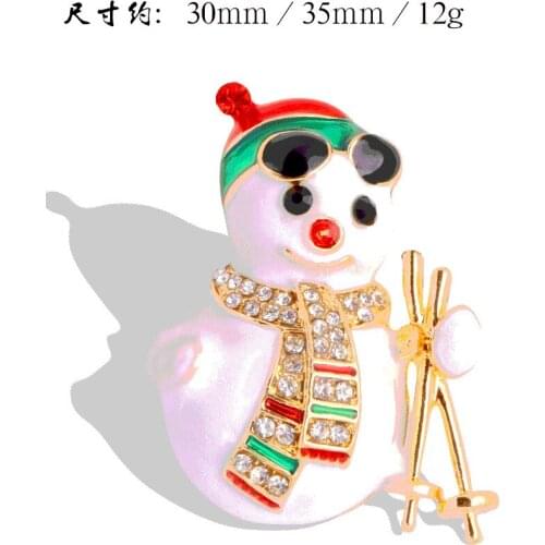 Cute Shoes Snowman Christmas Brooch Alloy Gold Color Enamel Brooches Girl Party Pins Birthday Gifts