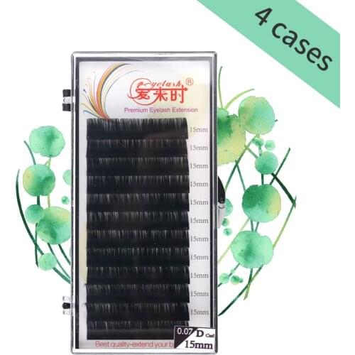 NEWCOME 4 Case/Set Individual Eyelashes Extension Korean Silk Volume Natural Soft False Eyelash Makeup Professionals Fake Cilios