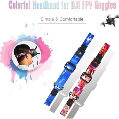 Colorful Headband Adjustable Head Strap for DJI FPV Goggles V2 Headstrap with battery holder cable VR Goggles Glasses Headbelt