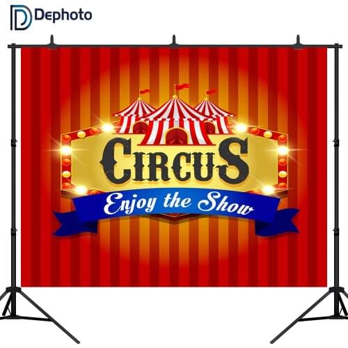 DePhoto Circus Photography Backdrop Carnival Birthday Party Banner Baby Shower Decor Photo Studio Backgrounds Photobooth