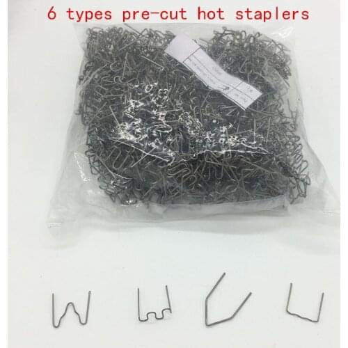 Hot Stapler 500pcs/lot For Car Bumper Spoiler Weld Repair Tools 6 types pre-cut hot staplers