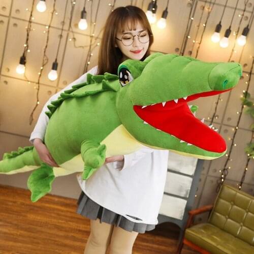 75-130cm Stuffed Animal Real Life Alligator Plush Toy lifelike Crocodile Dolls Kawaii Ceative Pillow for Children Birthday Gifts